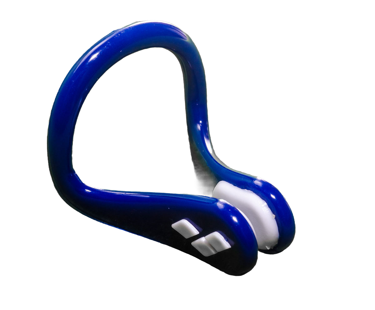 Blue nose clip device front view highlighting airflow optimization design